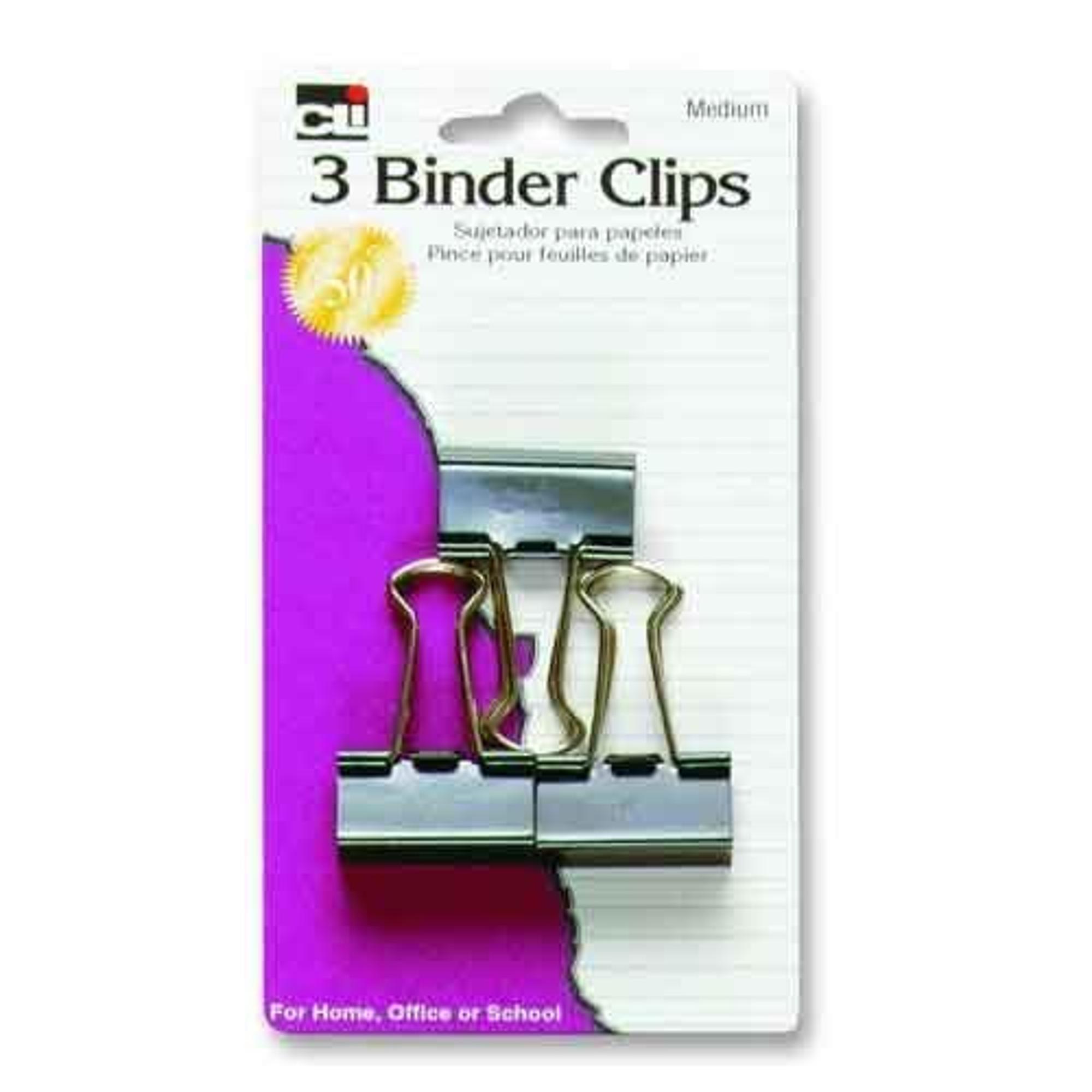 image of: BINDER CLIPS MEDIUM 3 CT