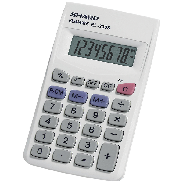 Sharp EL-233SB Basic Calculator White; $7.98