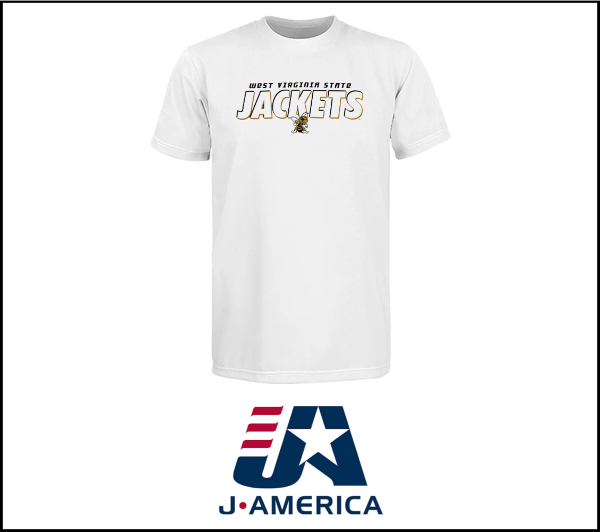 Tee - J America White "Jackets" Crew; $19.99