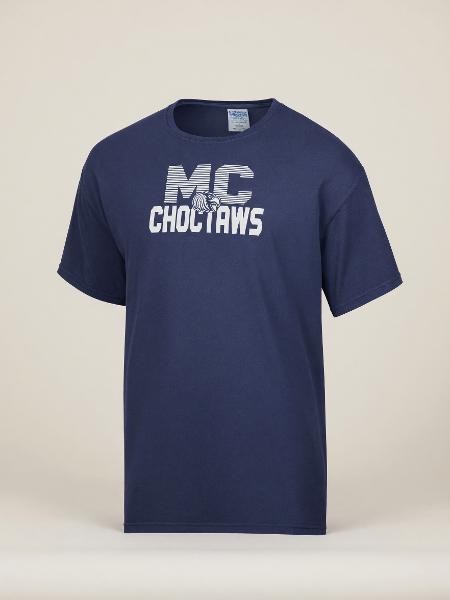 MC SS TEE CW LINES HANES NAVY; $30.99