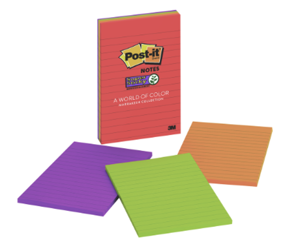 Post it Super Sticky 4" x 6" - 4pk; $8.99