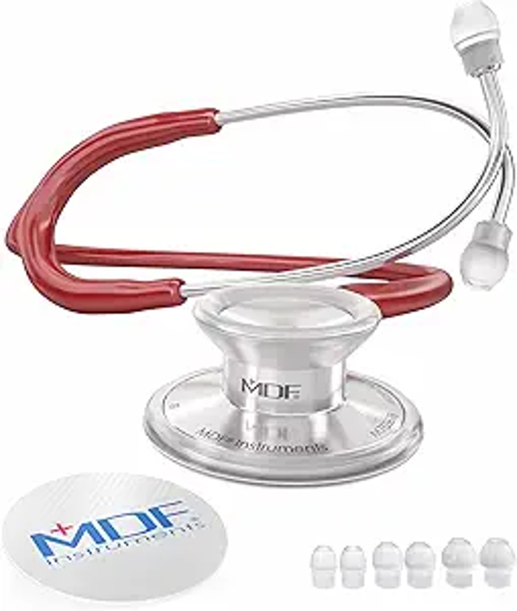 Product image 1 of 1 for Acoustica Stethoscope Burgundy and Silver