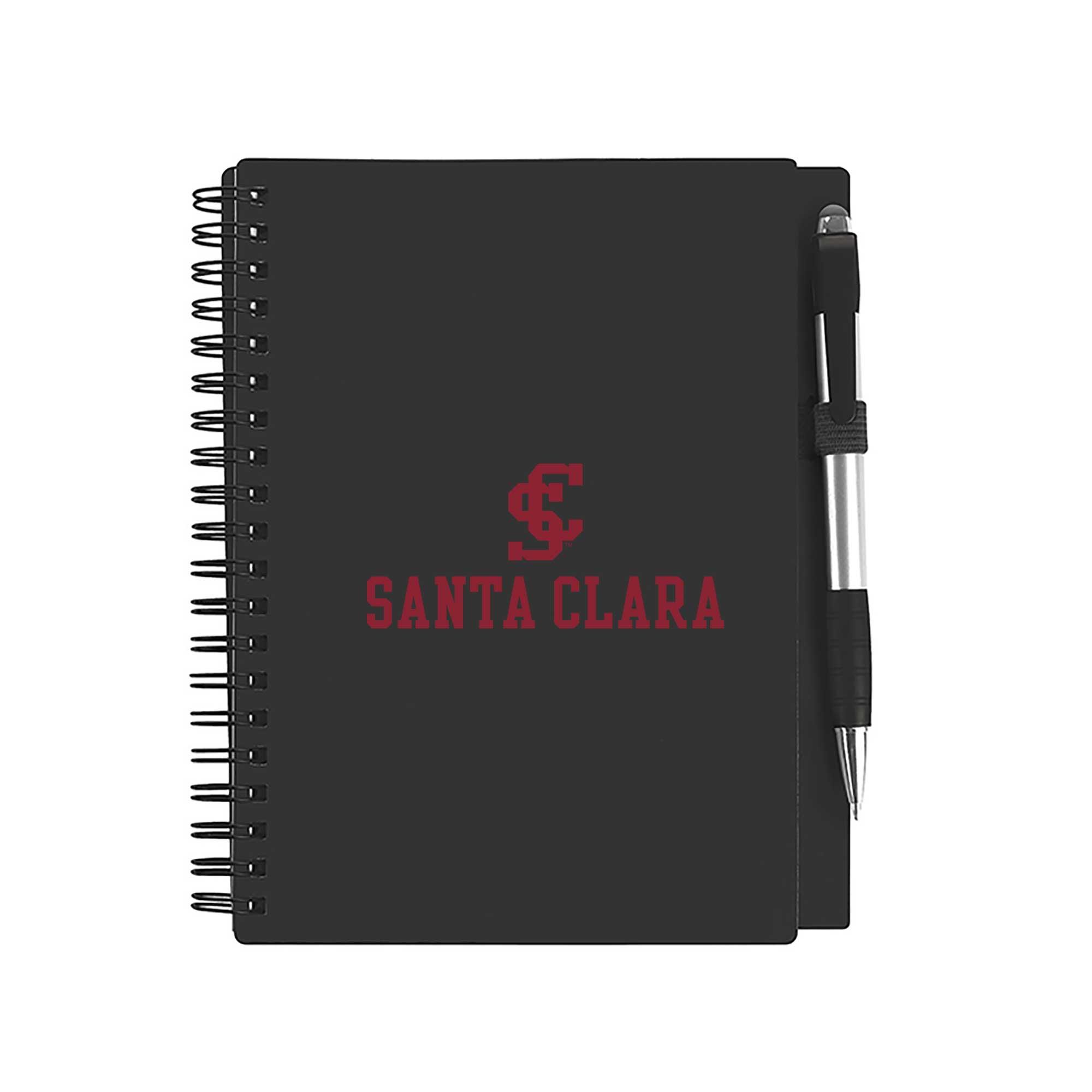 image of: Santa Clara Broncos Spiral Notebook with Stylus Pen, Black
