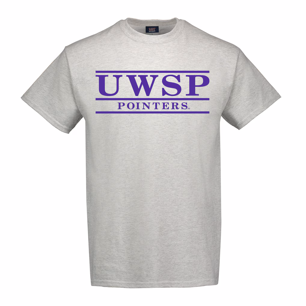 Product image 1 of 1 for University of Wisconsin Stevens Point Rolled Tee, Heather Gray