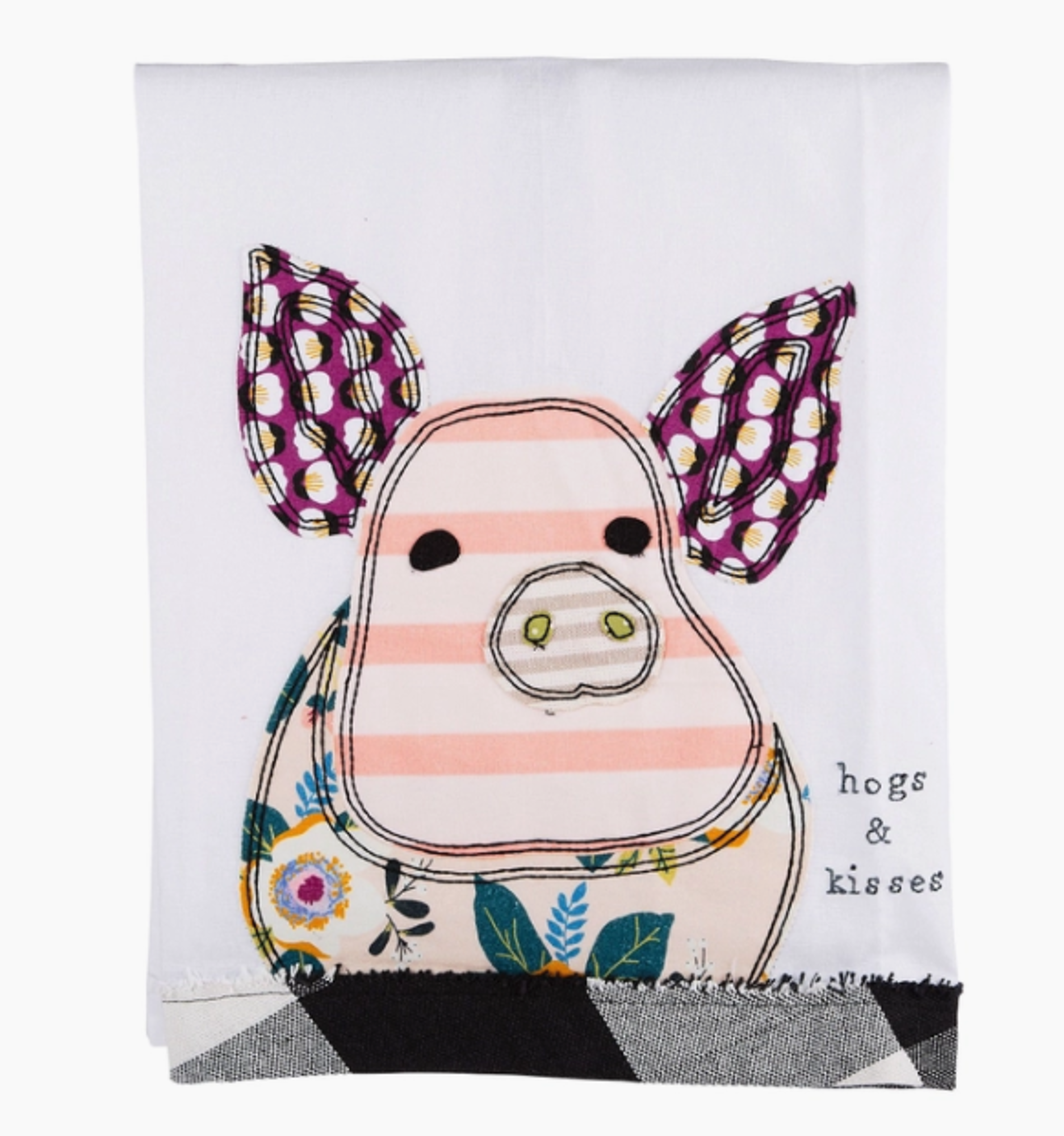 image of: Glory Haus Hogs and Kisses Patch Tea Towel