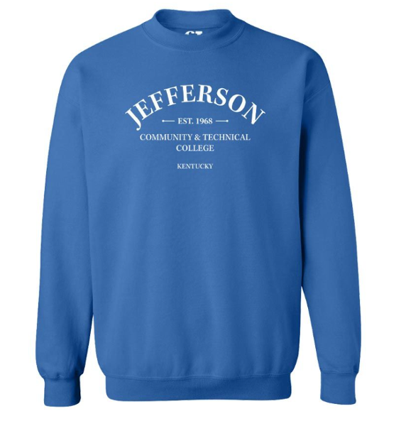 KJCTC CREW SWEAT COLLEGIATE; $54.99