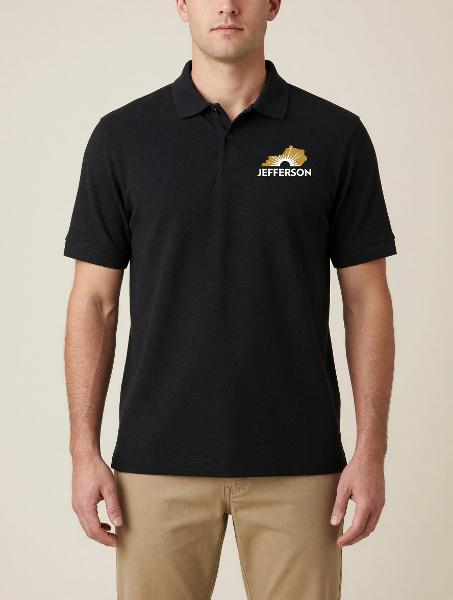 KJCTC SS POLO BLK LOGO; $57.99