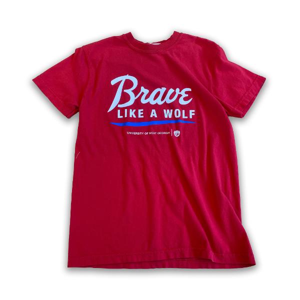 BRAVE LIKE A WOLF LOGO COMFORT COLOR T-SHIRT; $24.99