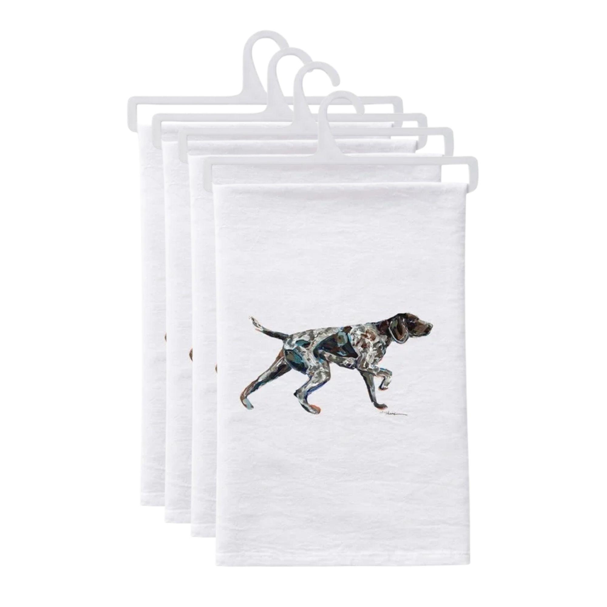 Product image 1 of 1 for German Shorthaired Pointer Pointing Tea Towel, Pack of 4
