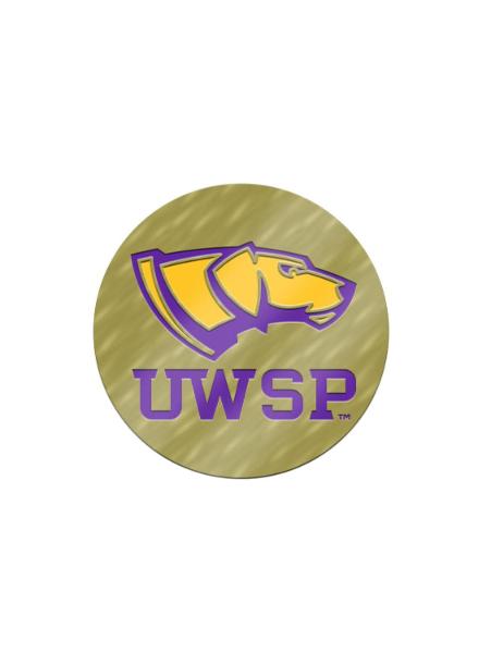 UWSP Dog Head Brass Lapel Pin, Gold; $11.98