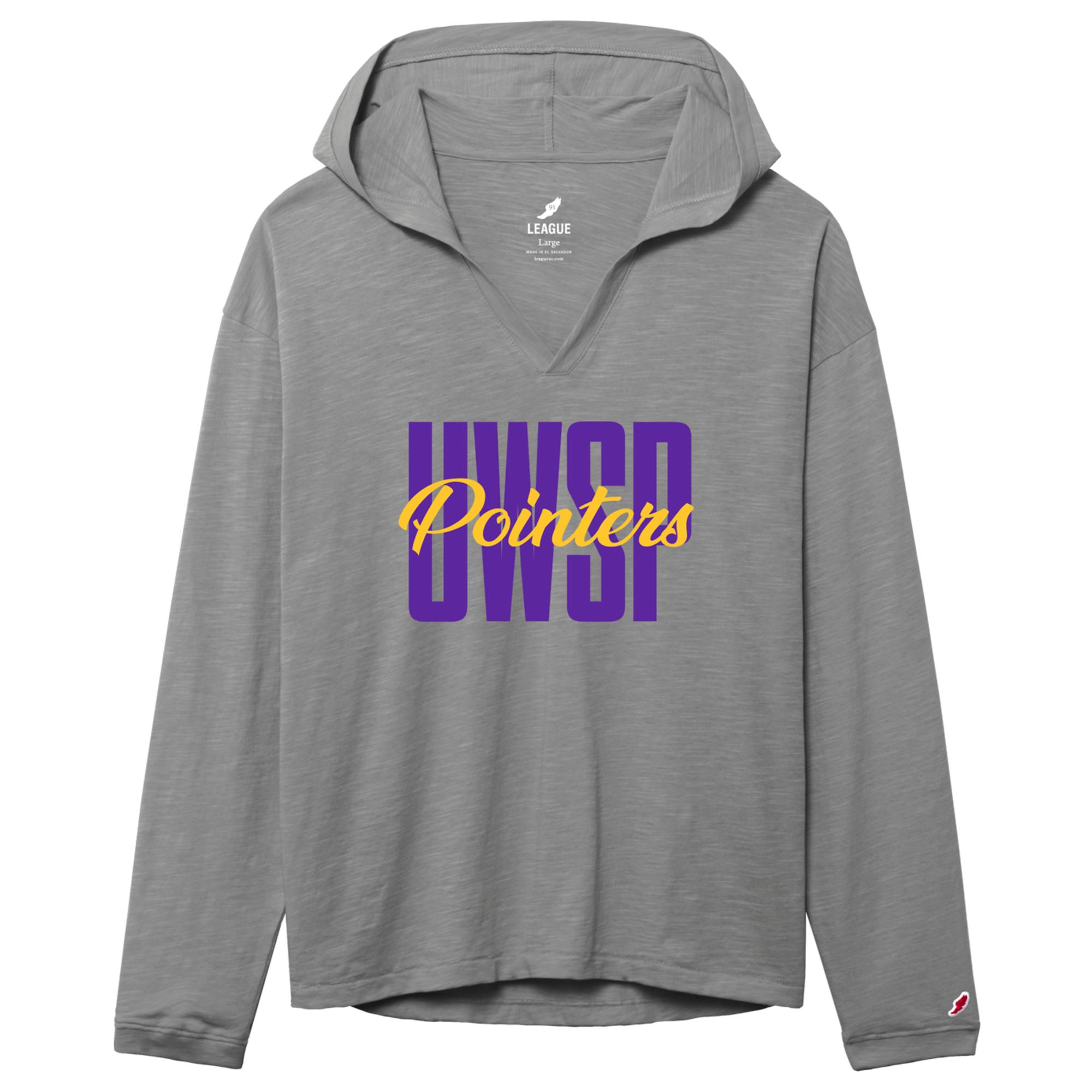 Product image 1 of 1 for UWSP Pointers Jersey Slub Womens Hood, Stone Gray