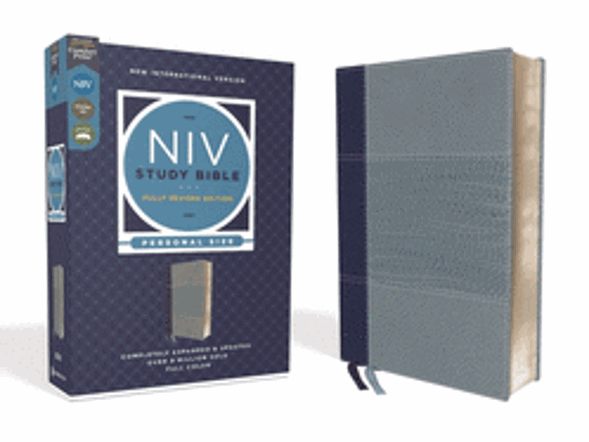 Cover image for NIV Study Bible Leathersoft Navy/Blue Red Letter Comfort Print