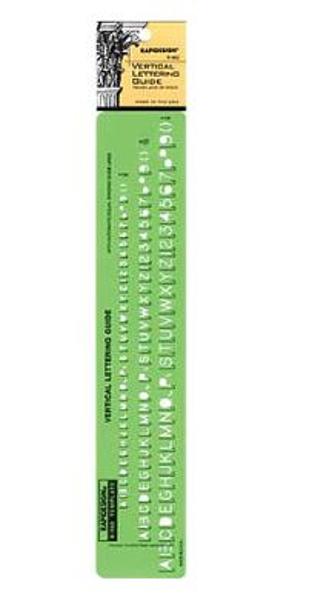 Gothic Vertical Lettering Guide, 1/8", 3/16", 1/4" U/C; $14.99