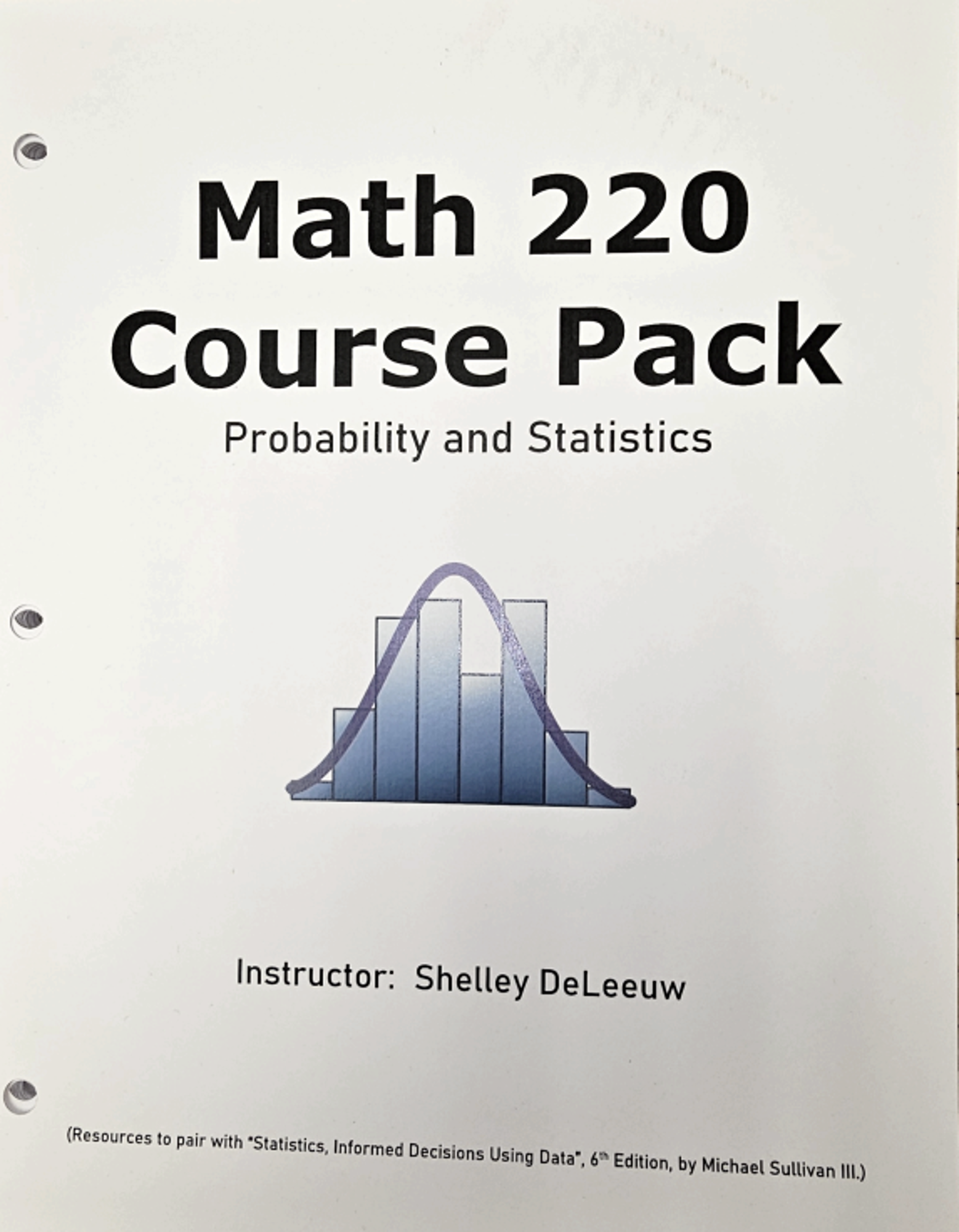 Cover image for MATH 220 Coursepack - White cover