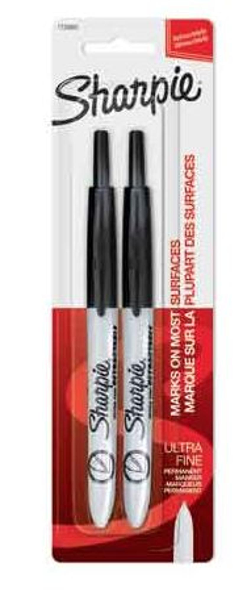 image of: Sharpie Retractable Ultra Fine Markers Black 2pk