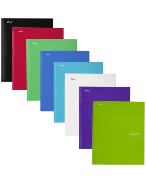 Five Star Four Pocket Paper Folder with Prongs, Assorted Colors; $4.98