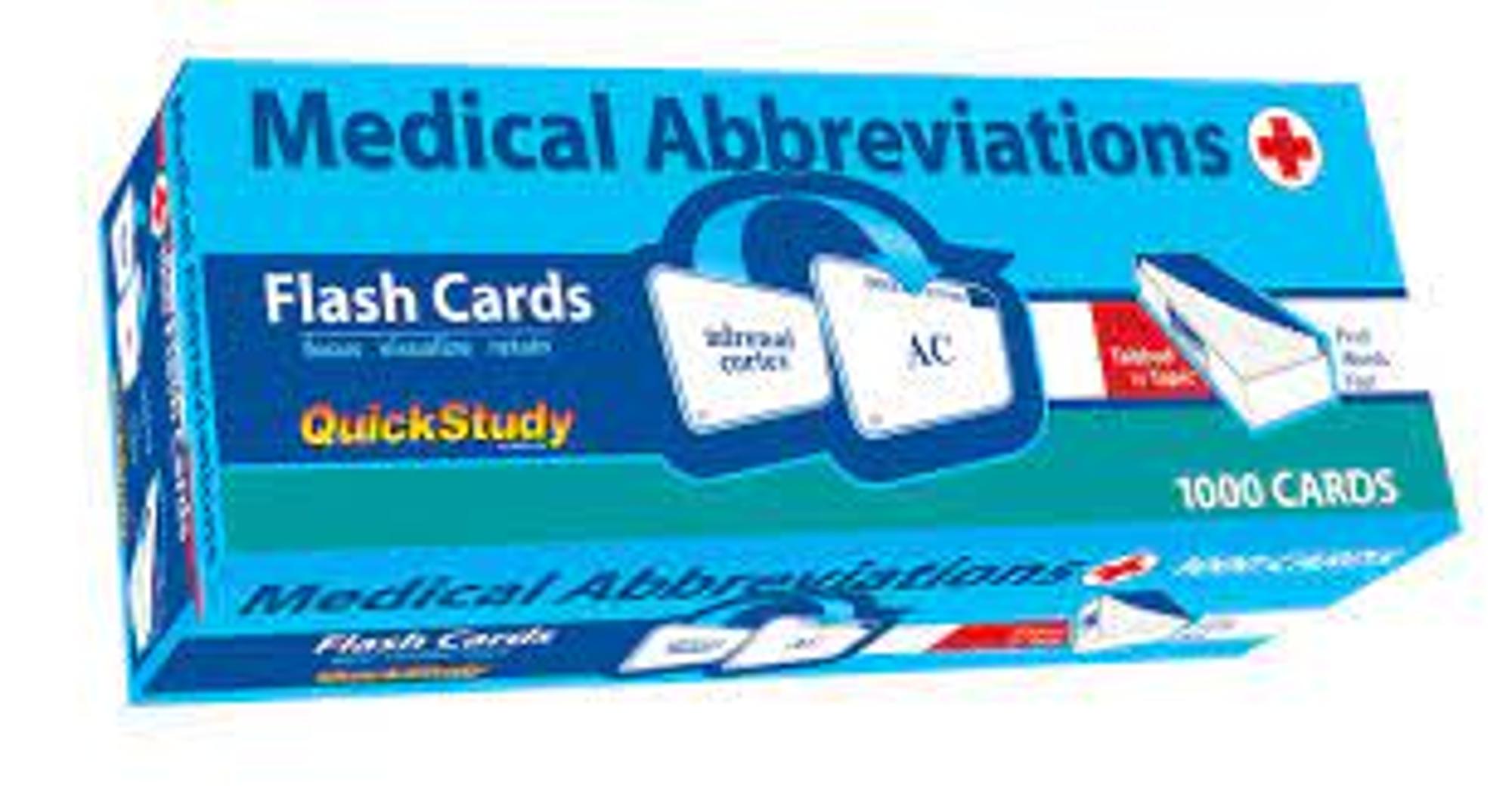 image of: MEDICAL ABBREVIATIONS-FLASH CARDS