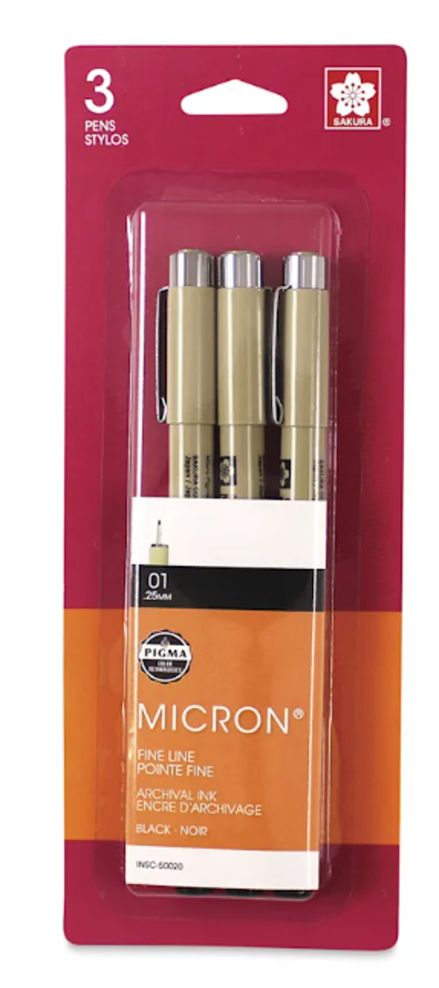 image of: Sakura Pigma Micron Pens, Set of 3, Black