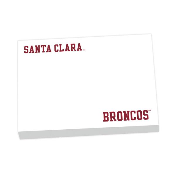 Santa Clara Broncos Logo 4in x 3in Sticky Note Pad, 2 Pack; $4.98