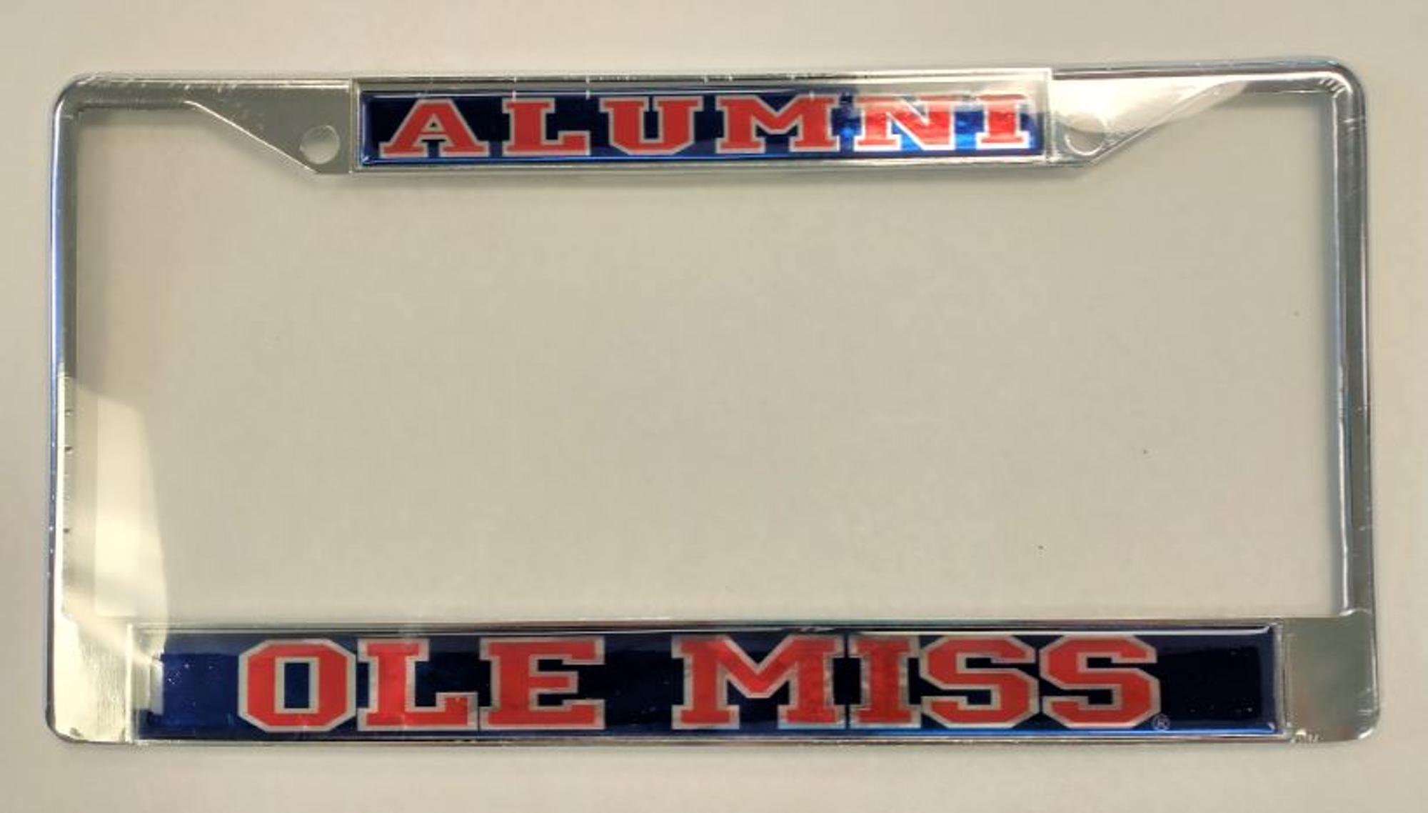 image of: Alumni Ole Miss Navy License Plate Frame Straight