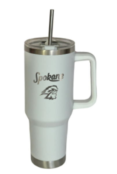 SCC 40 OZ TUMBLER SASQUATCH WHT/SLV; $39.99