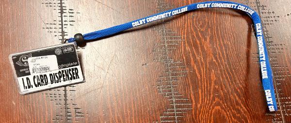 ID Dispenser and Navy Lanyard; $8.95
