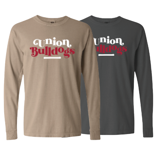 * FINAL SALE * Union Bulldogs Comfort Color Long Sleeve Tee; $34.99