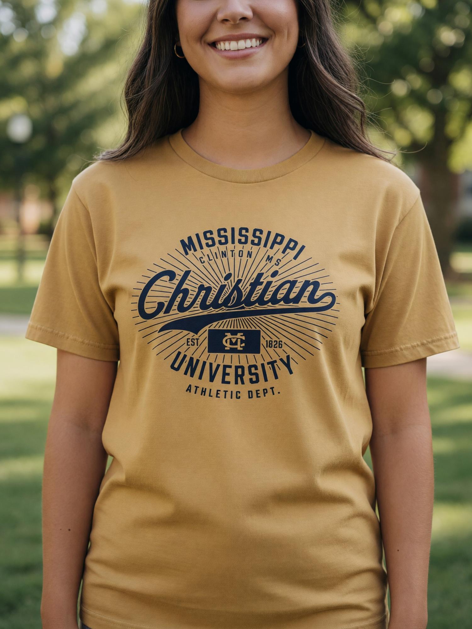 Product image 1 of 3 for MC SS TEE CW SCRIPT RAYS GOLD
