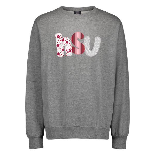 HSU Applique Patchwork Fundamental Fleece Crew; $49.99