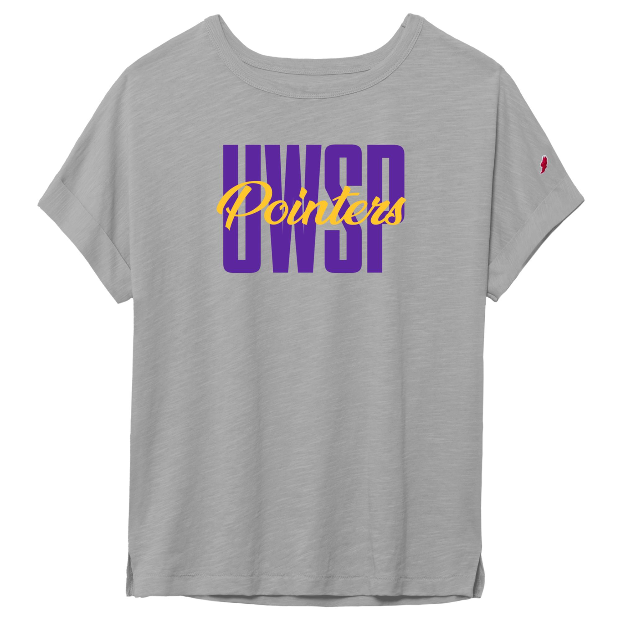 Product image 1 of 1 for UWSP Pointers Jersey Slub Womens Hood, Stone Gray
