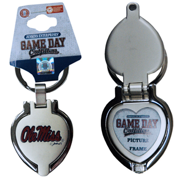 image of: Ole Miss Heart Locket Keychain