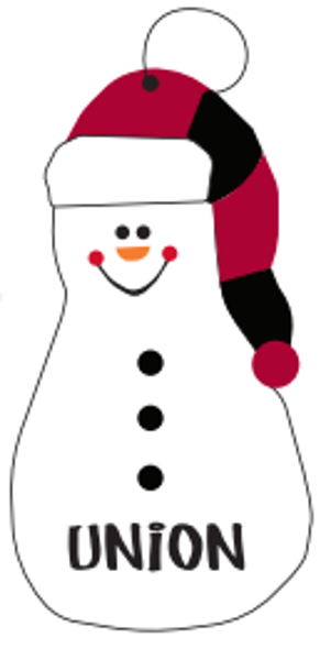 Union Snowman Ornament; $18.99