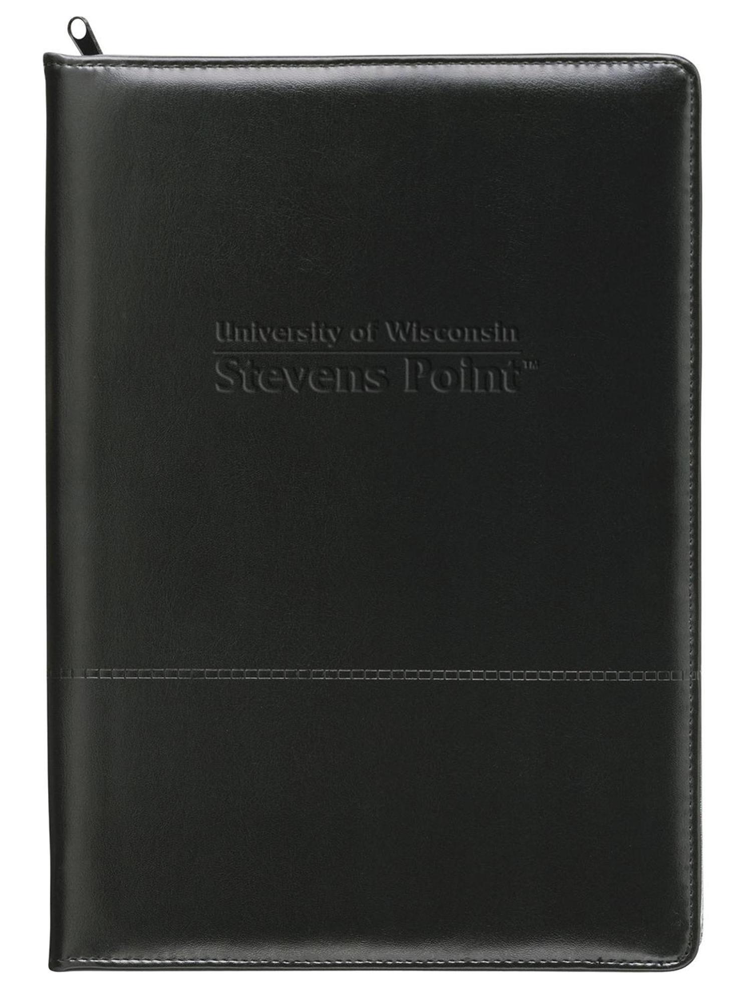 Product image 1 of 1 for UWSP Script Zippered Padfolio, Black