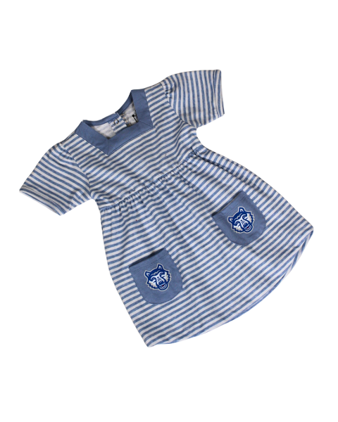 WOLVES WOLF HEAD LOGO STRIPED DRESS; $32.99