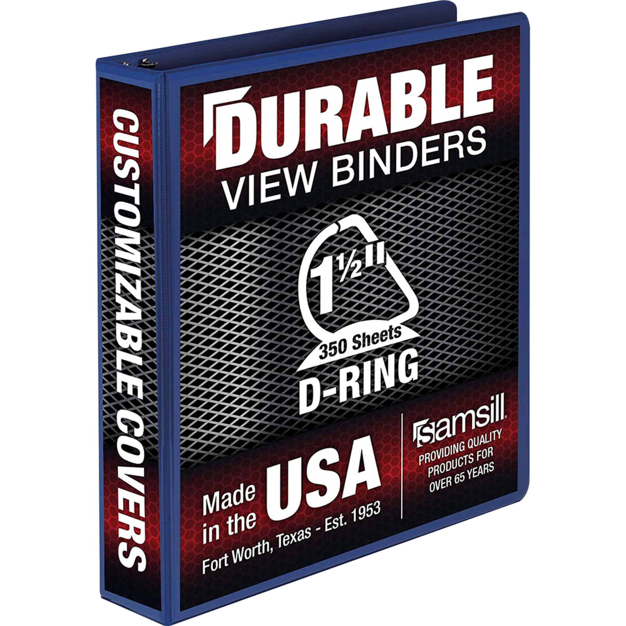 image of: Samsill Durable D Ring View Binder - Blue 1.5in Bulk