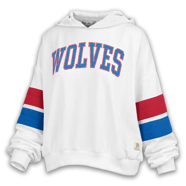 WOLVES TEXT "KELLY" SEQUIN HOODIE; $59.99