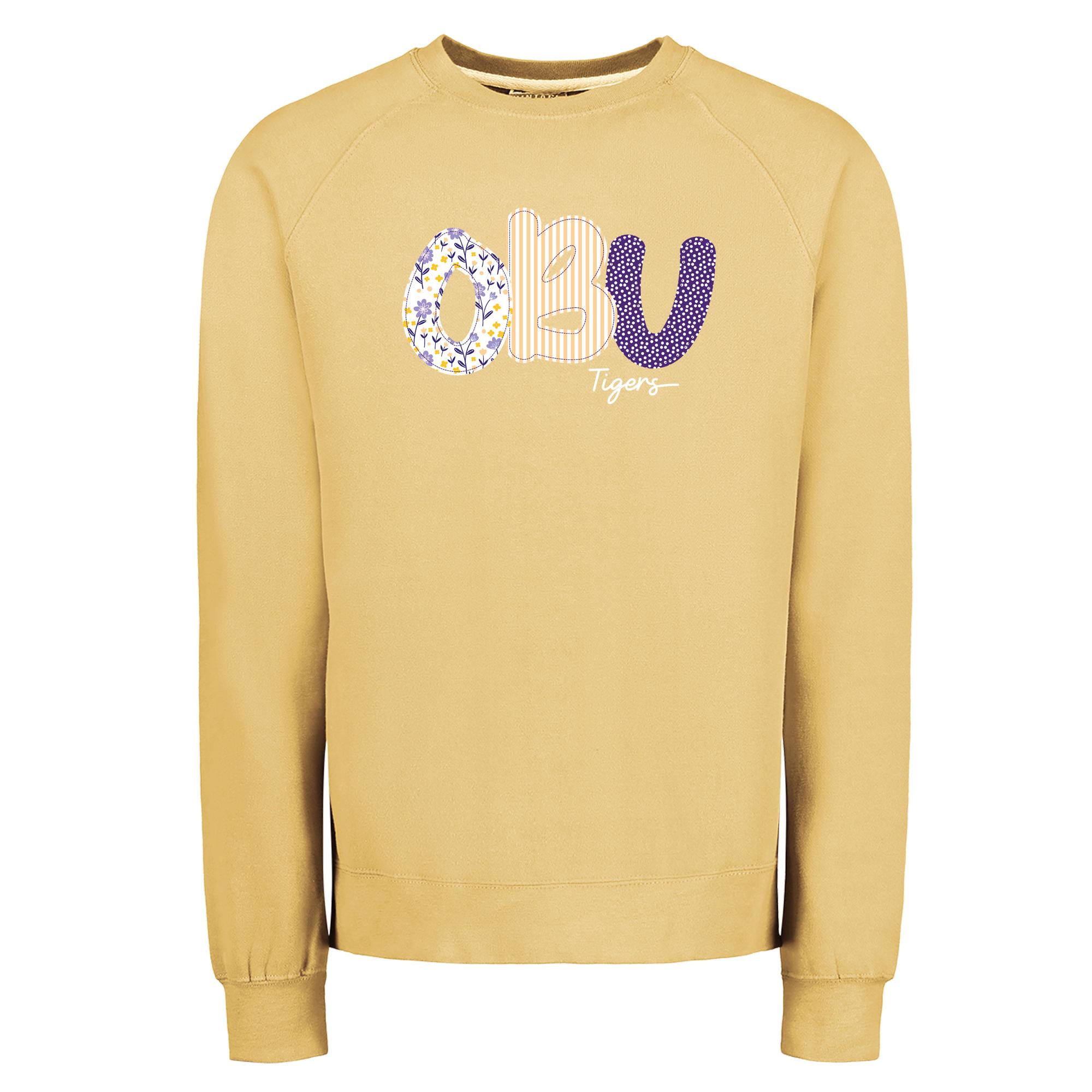 Product image 1 of 1 for OBU Tigers Applique Vintage Fleece Raglan Crew