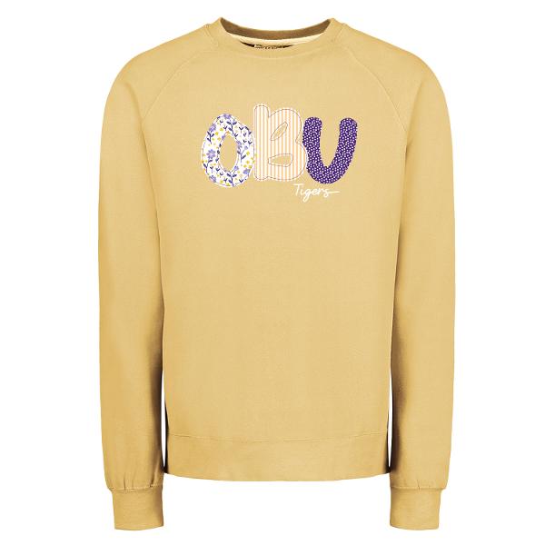 OBU Tigers Applique Vintage Fleece Raglan Crew; $54.99