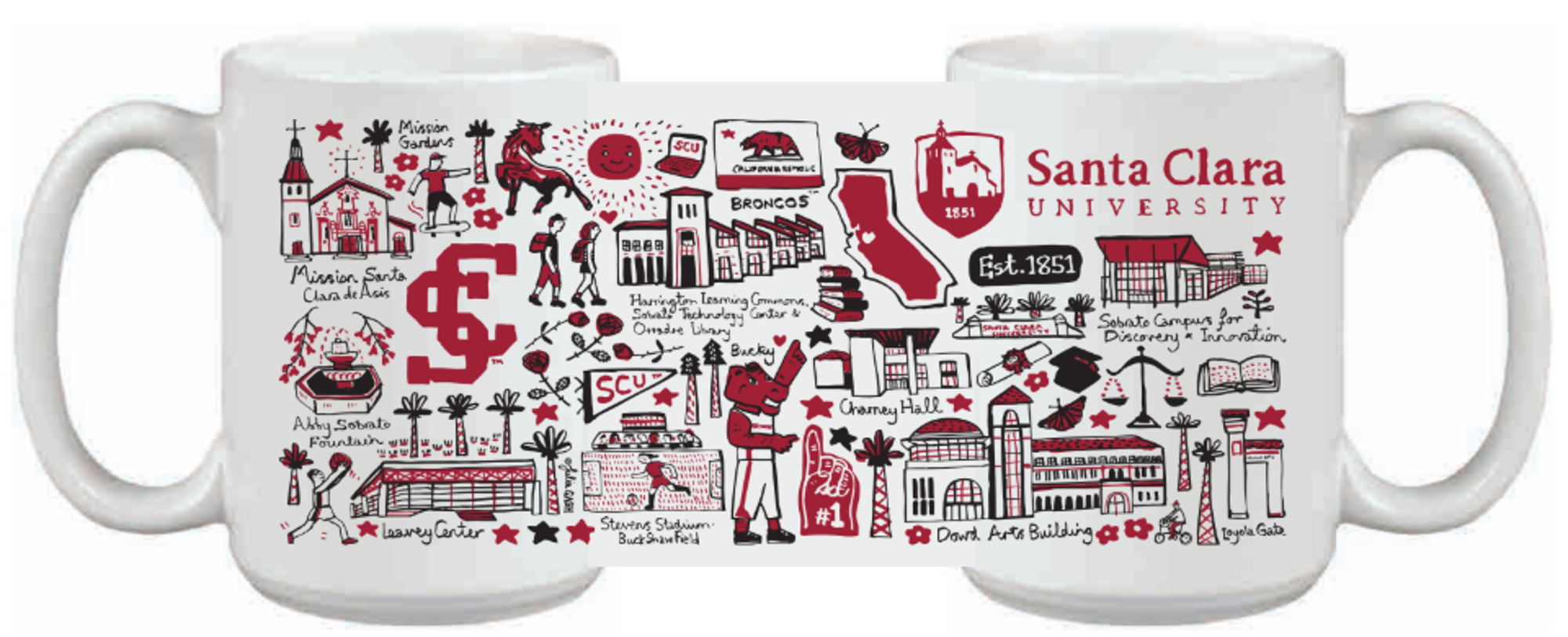 image of: Santa Clara University Julia Gash 15oz Grande Mug, White