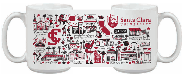 Santa Clara University Julia Gash 15oz Grande Mug, White; $19.98