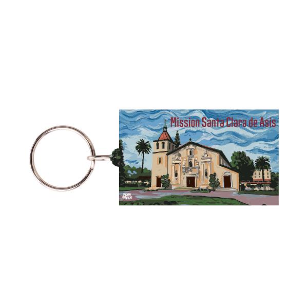 Santa Clara Mission de Asis Justin Patten Wooden Keychain; $12.98