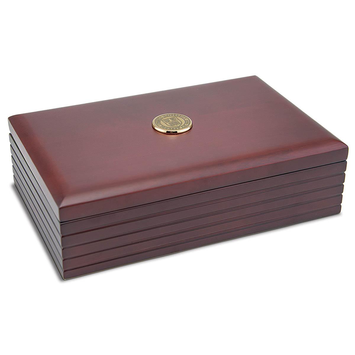 image of: CSI 19R-S ROSEWOOD DESK BOX SILVER MEDALLION