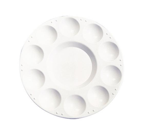 PLASTIC PALETTE TRAY 10 WELL ROUND 7-1/2 INCH; $1.75