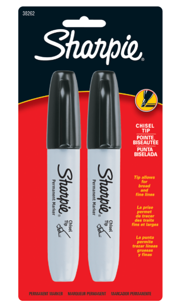 Sharpie Chisel, Black -2pk; $4.99
