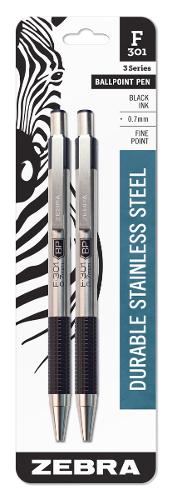 Zebra Stainless Steel Series 3 Ballpoint Pen 2-Pack; $6.19