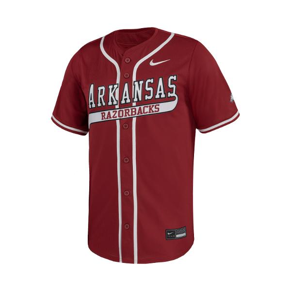 Arkansas Razorbacks Nike Youth Limited Full Button Baseball Jersey; $85.00