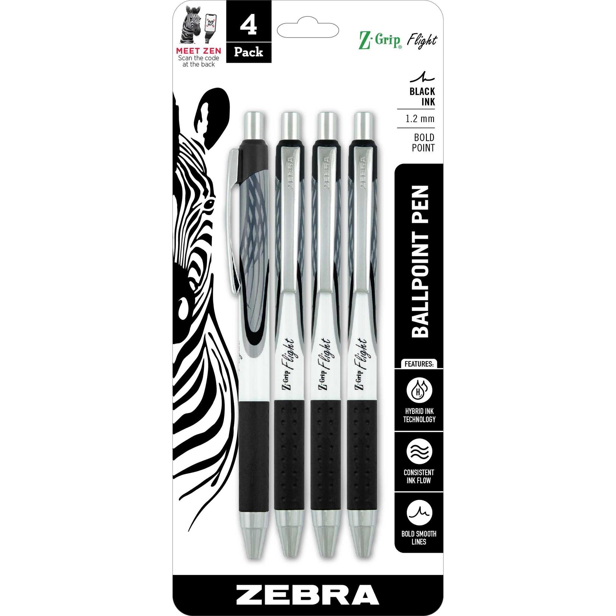 Product image 1 of 1 for Zebra Z-Grip Flight 4CT Black Bold Pen