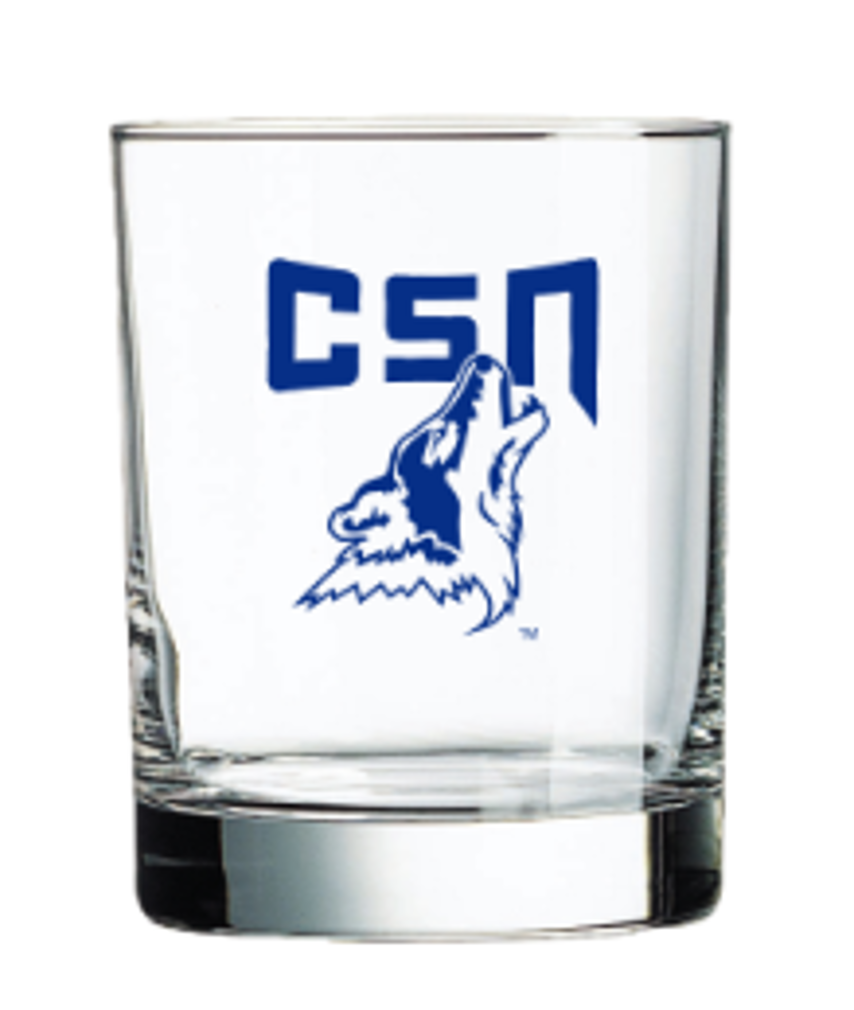 image of: CSN 14 OZ ROCKS GLASS COYOTE HEAD