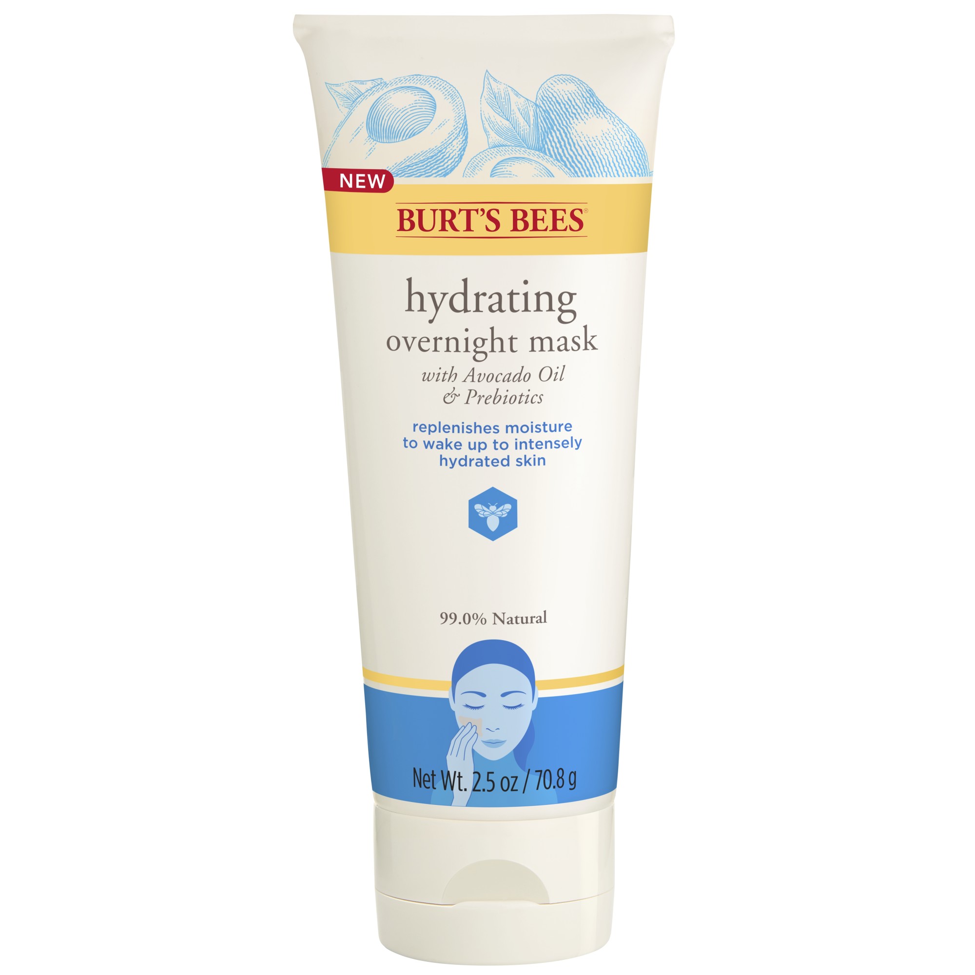image of: Burt's Bees Hydrating Overnight Mask w/Avocado Oil & Prebiotics