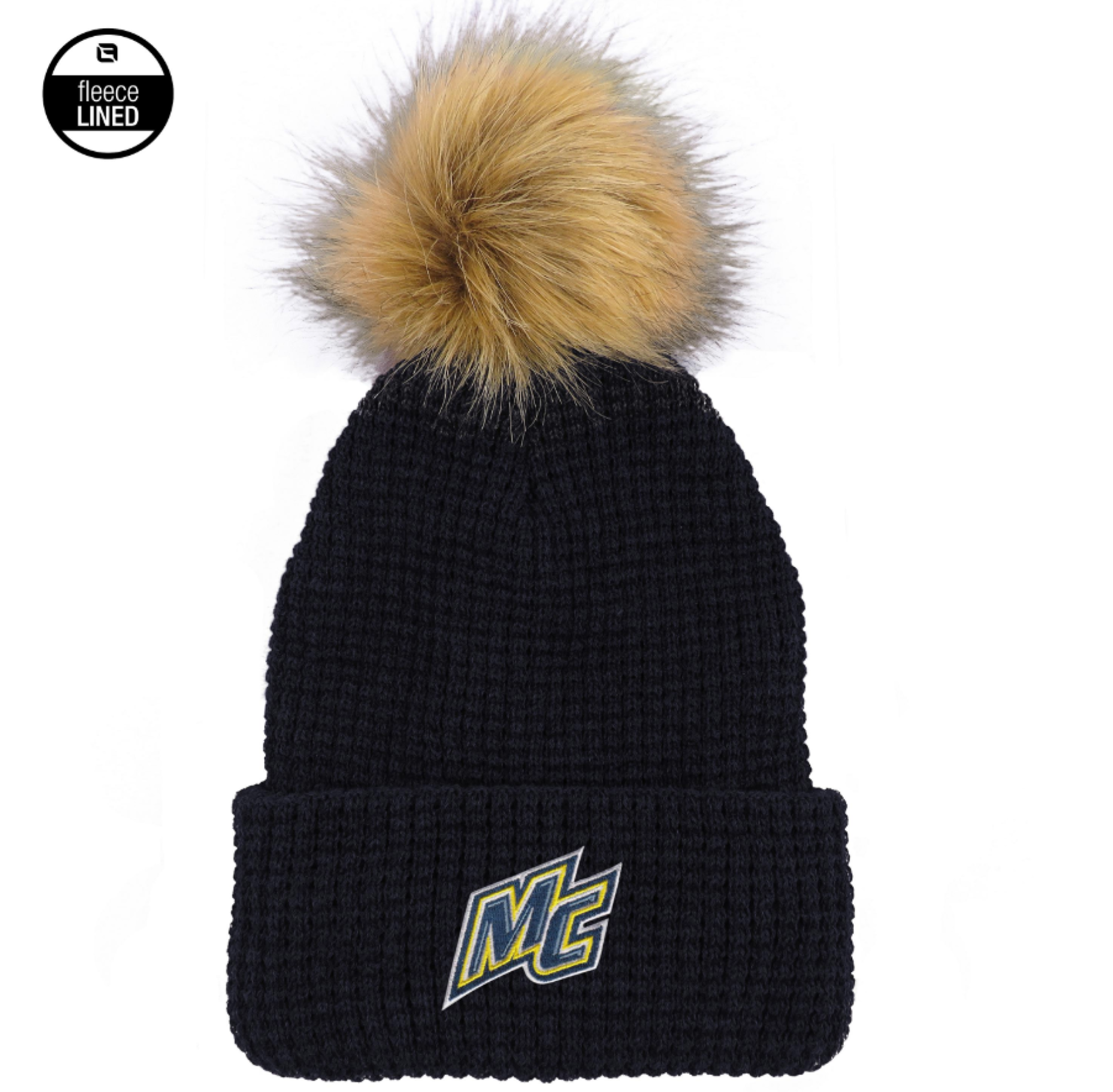 image of: MC Navy Waffle Knit Cuff Beanie